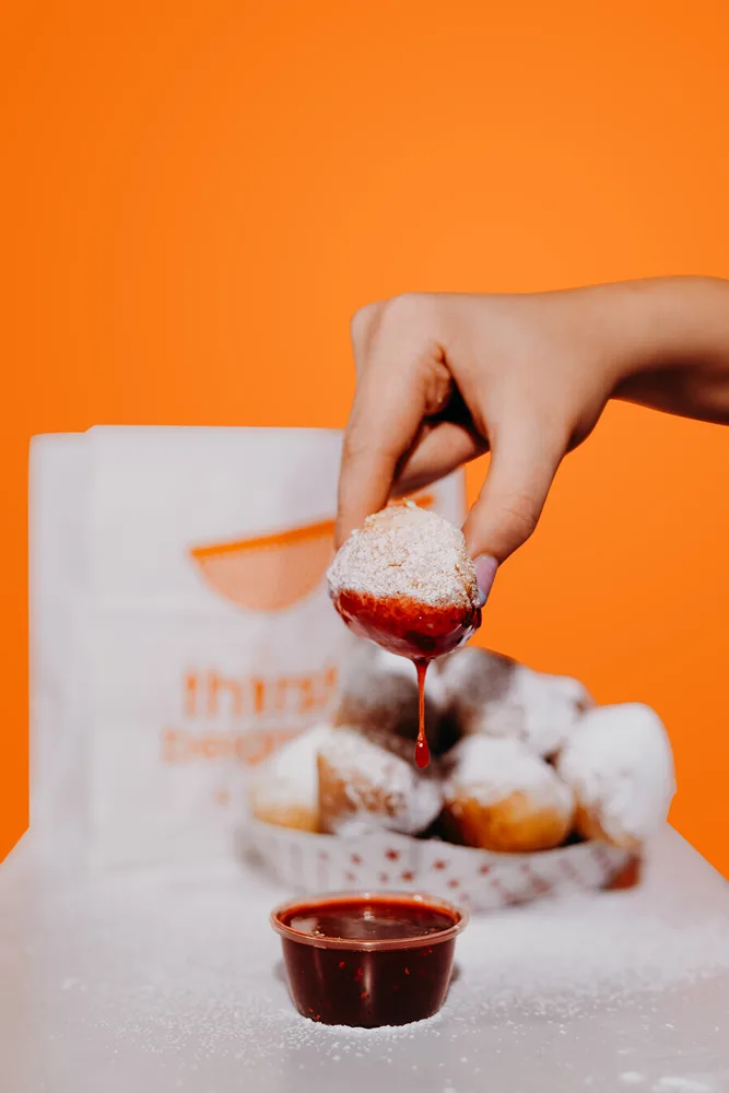Beignets with Raspberry Dip